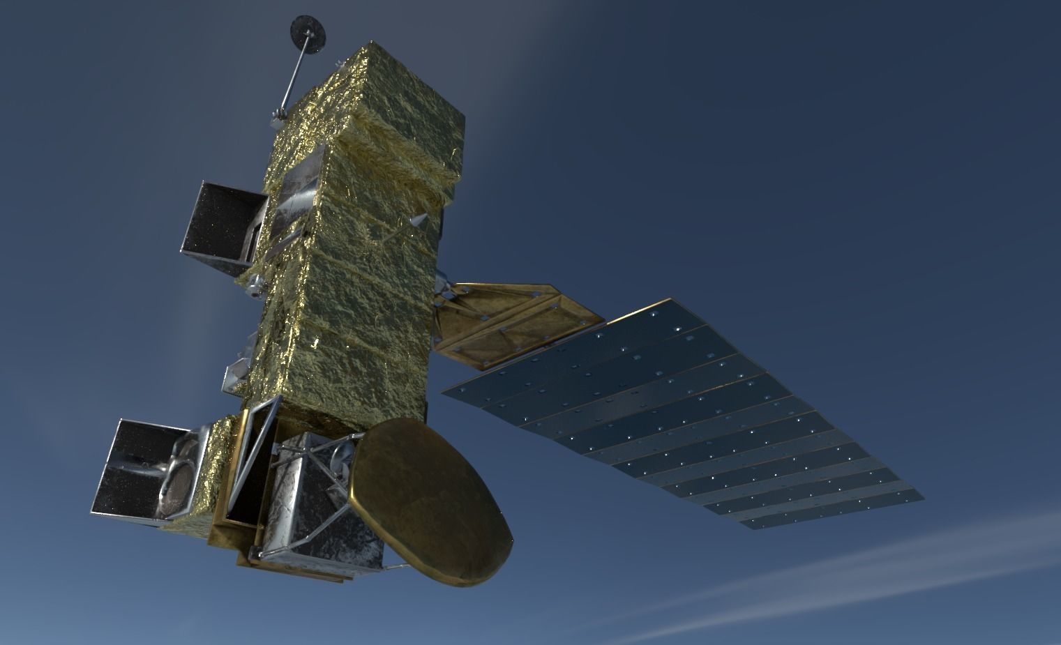 Aqua Satellite Low-poly 3D model_2