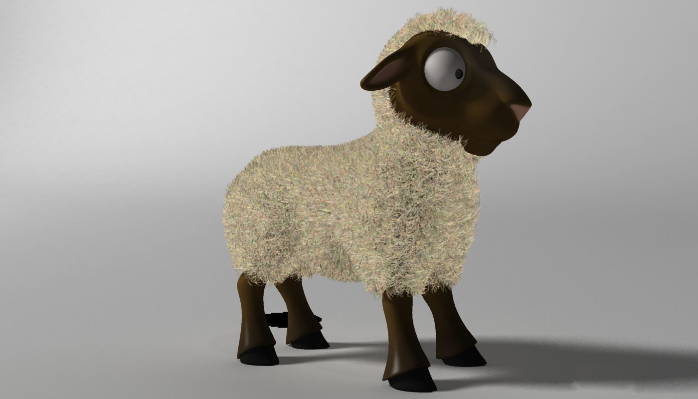 Cartoon Sheep Rigged Low-poly 3D model_7