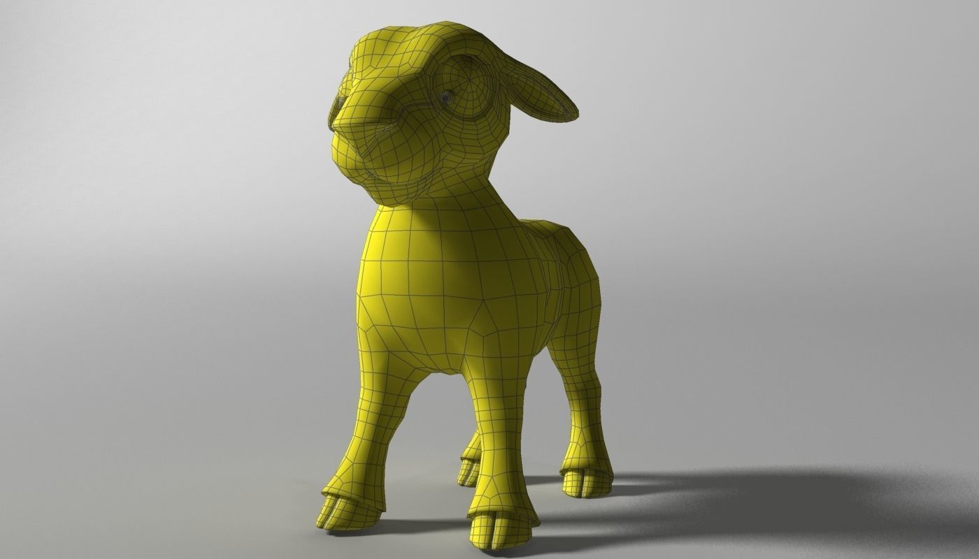Cartoon Sheep Rigged Low-poly 3D model_13