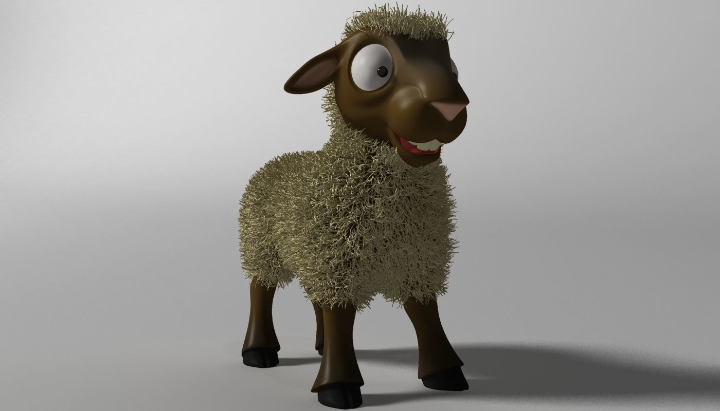 Cartoon Sheep Rigged Low-poly 3D model_1