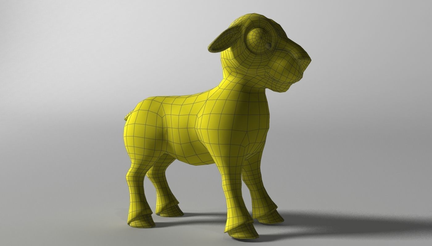 Cartoon Sheep Rigged Low-poly 3D model_14