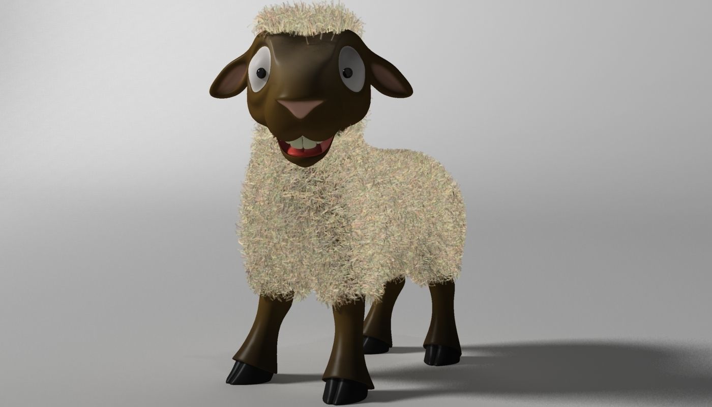 Cartoon Sheep Rigged Low-poly 3D model_6