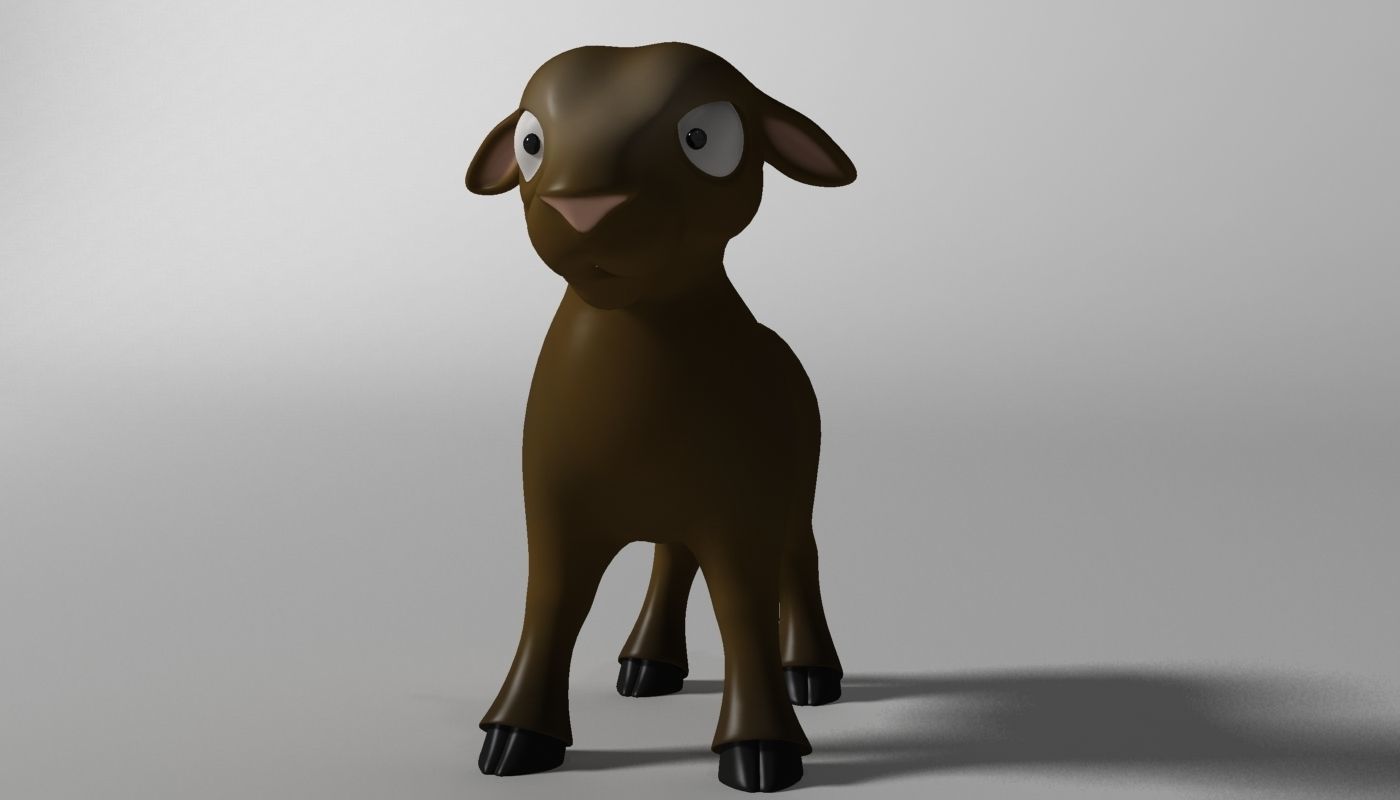 Cartoon Sheep Rigged Low-poly 3D model_3