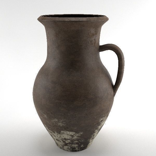 Claypot ancient greek jug 3D model_3