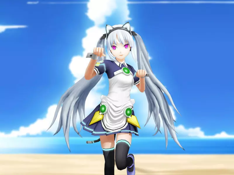 Lesly model female anime character running on beach 3D print model_0