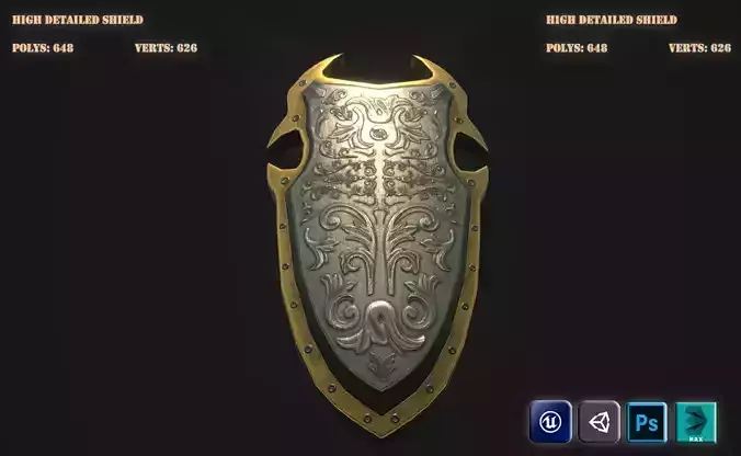 3D Model High Detailed Shield