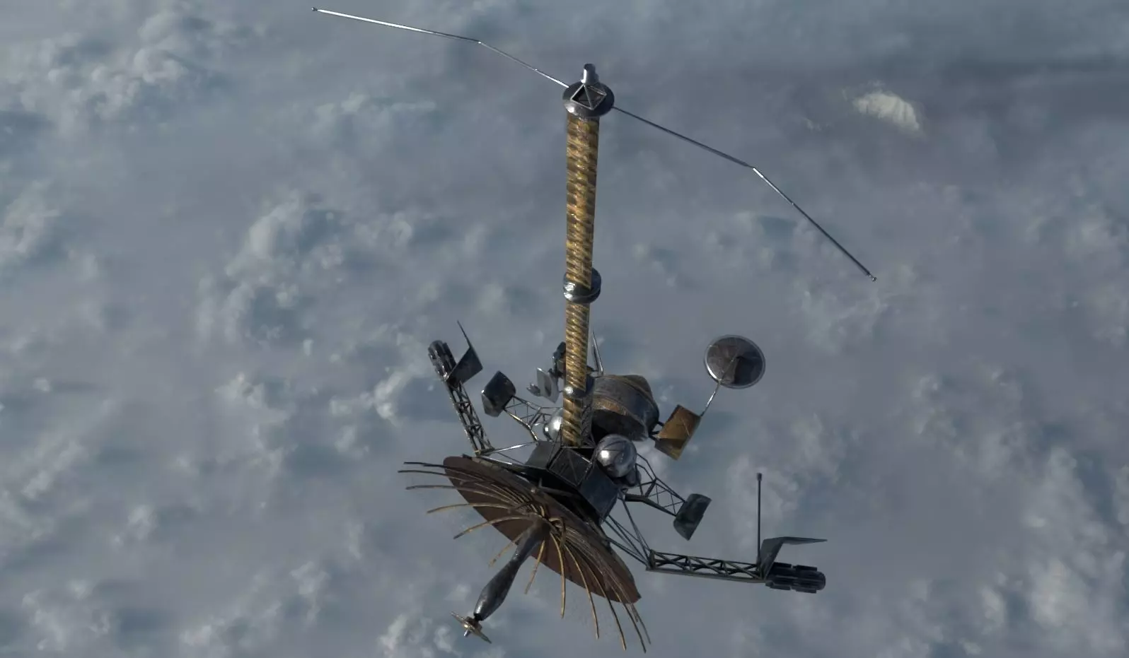 Galileo satellite Low-poly 3D model_0