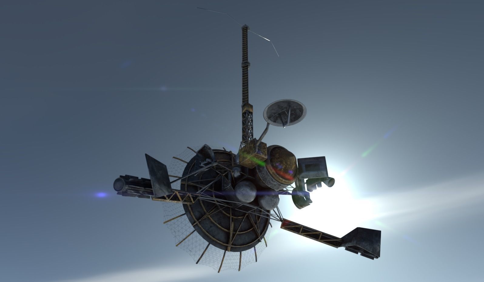 Galileo satellite Low-poly 3D model_5