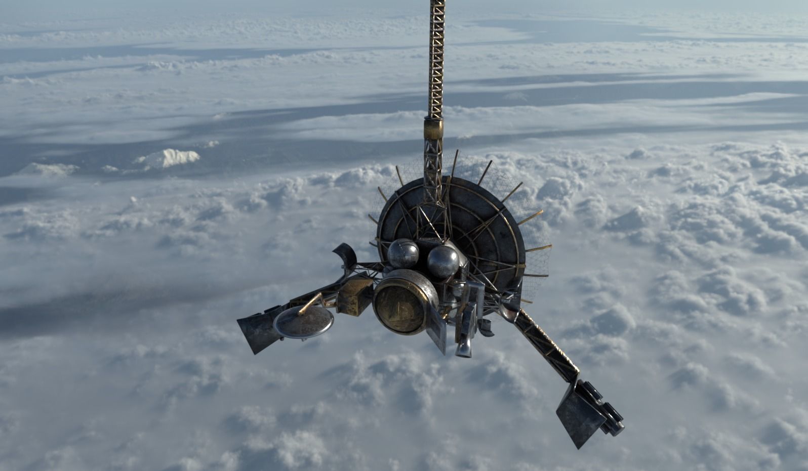 Galileo satellite Low-poly 3D model_2