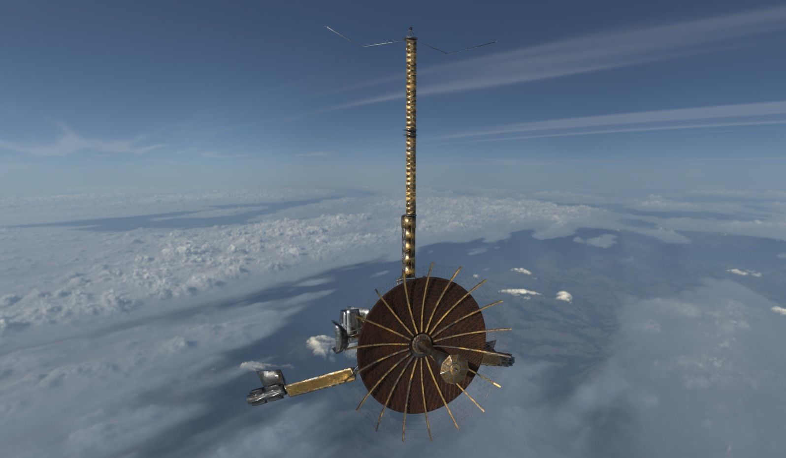 Galileo satellite Low-poly 3D model_3