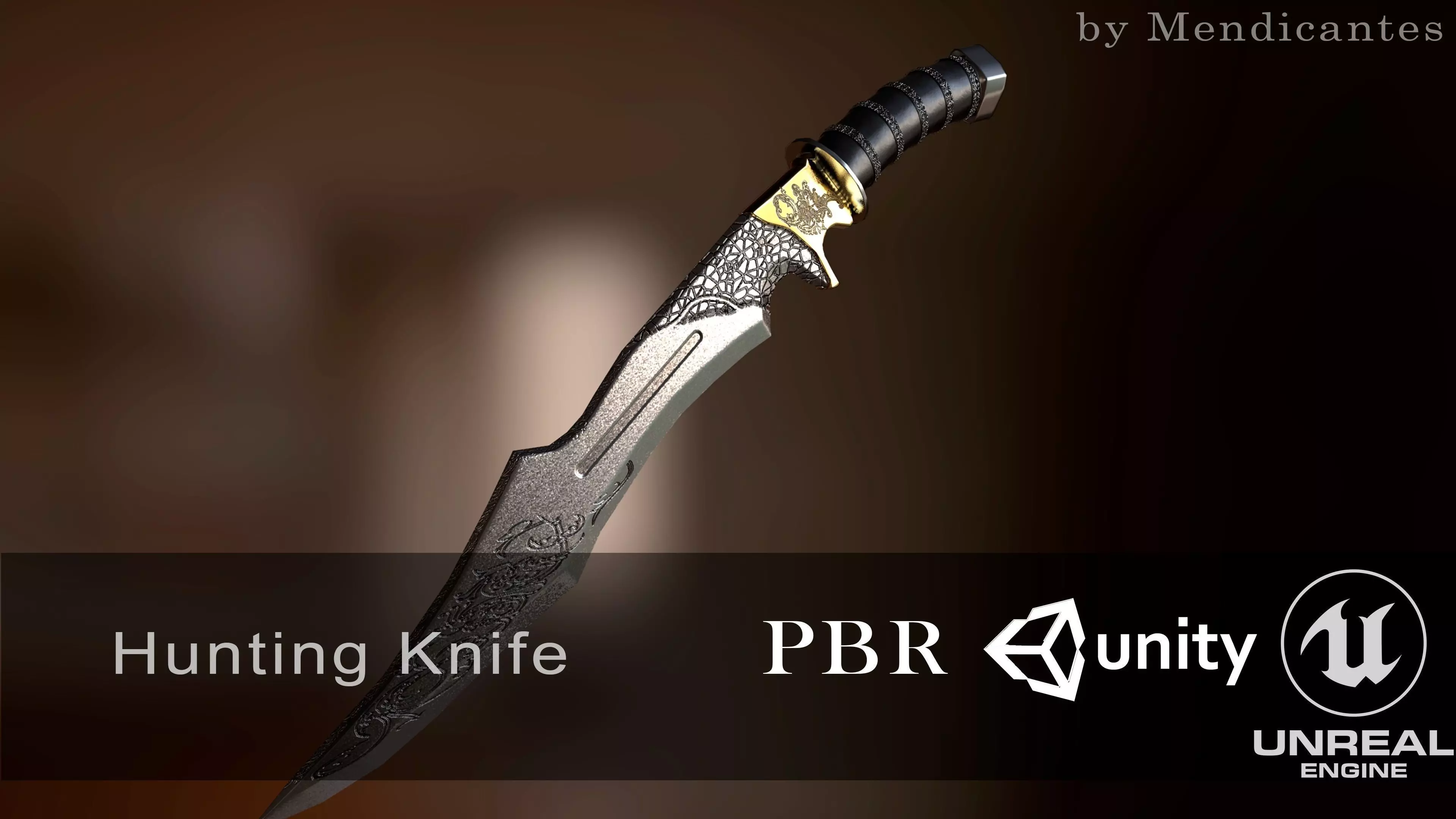 Hunting Knife HQ Free low-poly 3D model_0