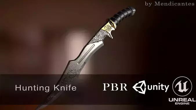 Hunting Knife HQ Free low-poly 3D model
