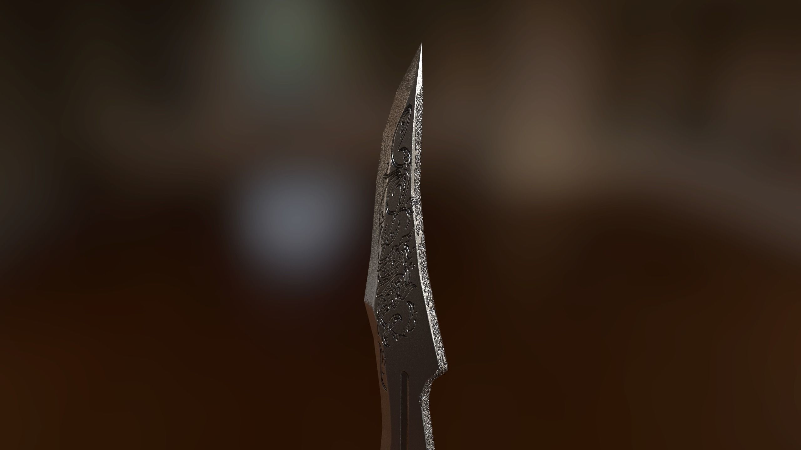 Hunting Knife HQ Free low-poly 3D model_2