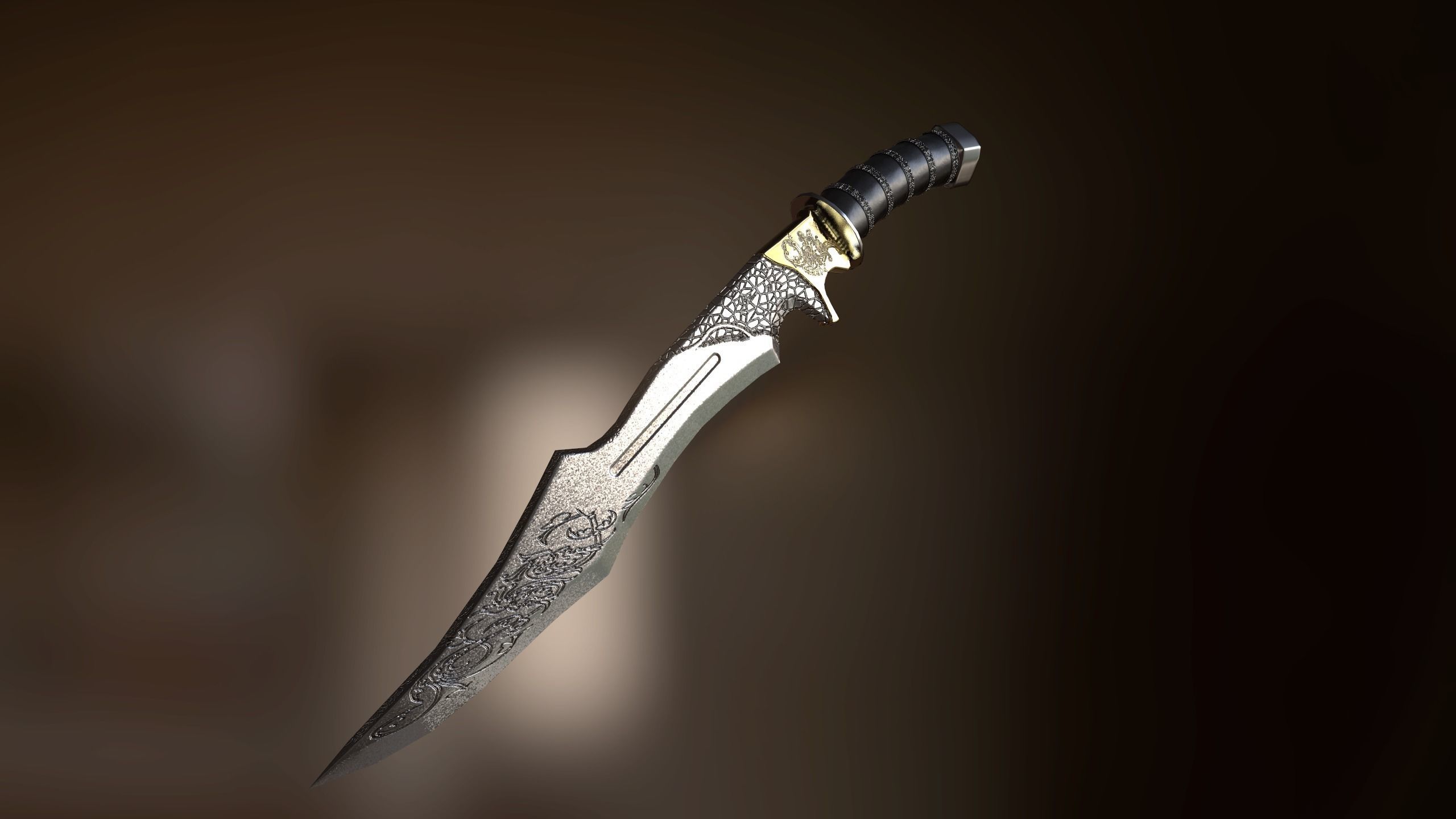 Hunting Knife HQ Free low-poly 3D model_5
