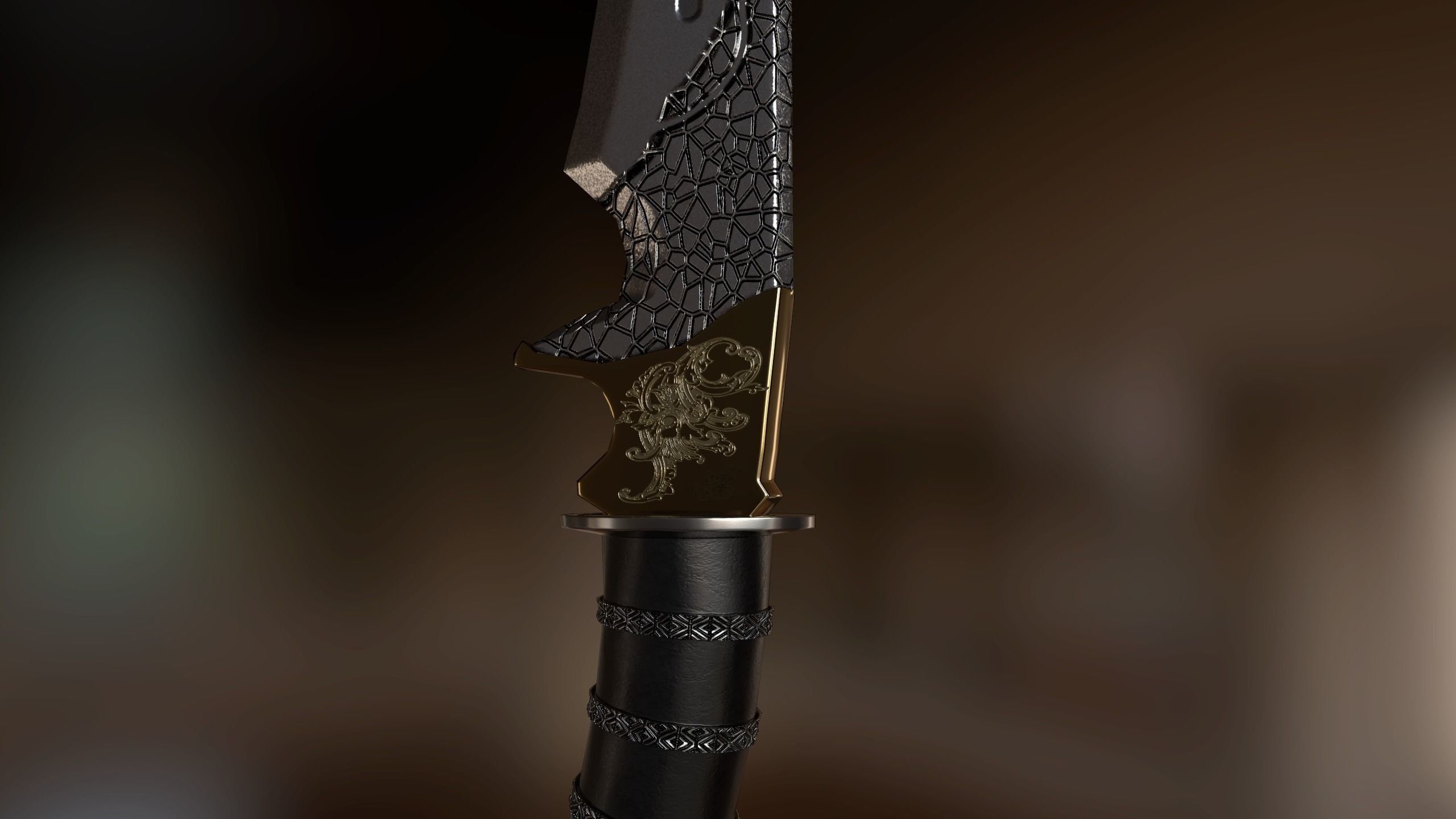 Hunting Knife HQ Free low-poly 3D model_3