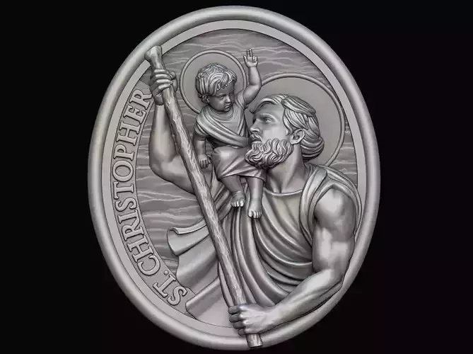 Saint Christopher Medallion 3D print model