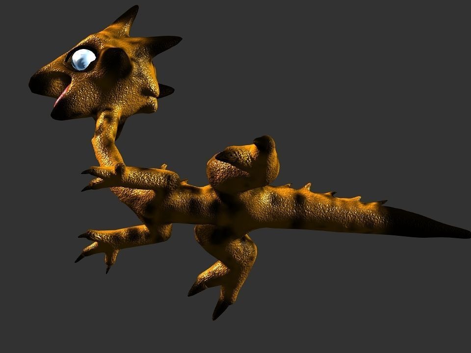 Gerrafagon the toothless reptile wyvern Low-poly 3D model_14