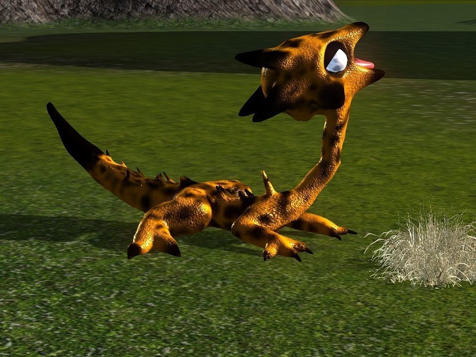 Gerrafagon the toothless reptile wyvern Low-poly 3D model_16