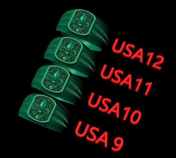 A man s ring with a heraldic lily 3D print model_10