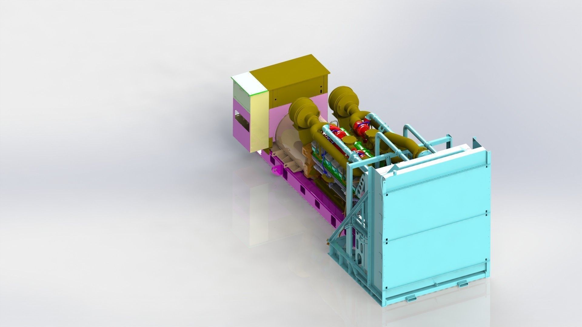 Giant generator diesel engine Free 3D model_2