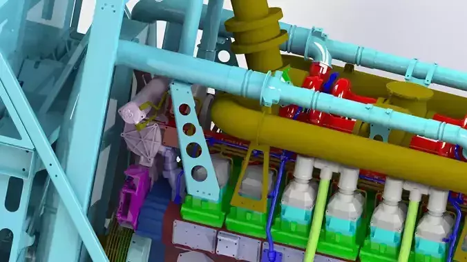 Giant generator diesel engine Free 3D model