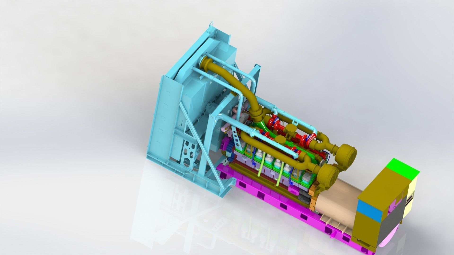 Giant generator diesel engine Free 3D model_3