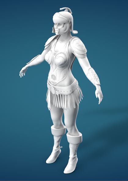 Celtic Female Warrior 3D model_1
