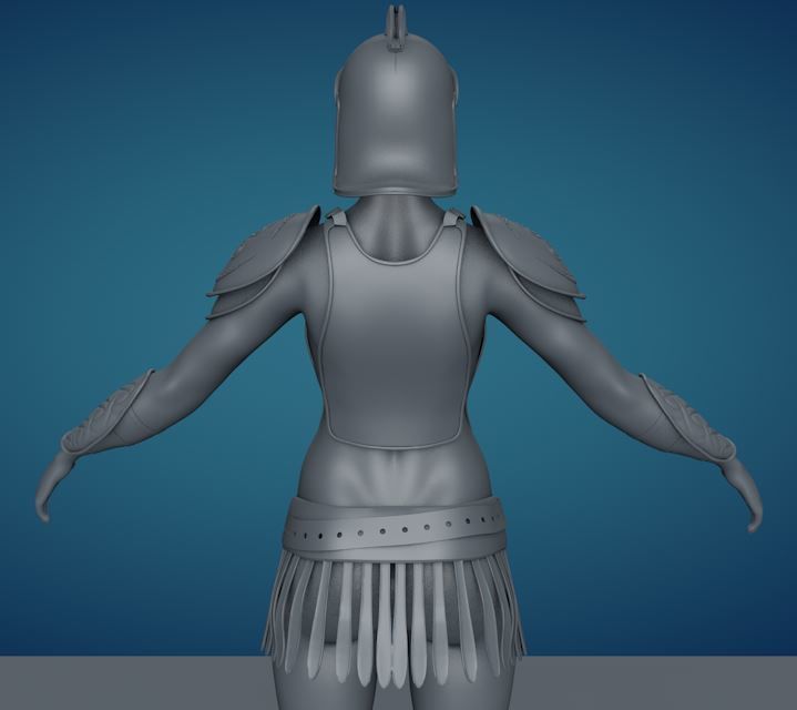 Celtic Female Warrior 3D model_4