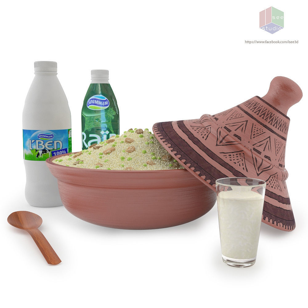 Couscous mesfouf 3D model_2
