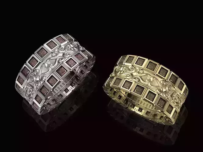 Princess stones wedding ring