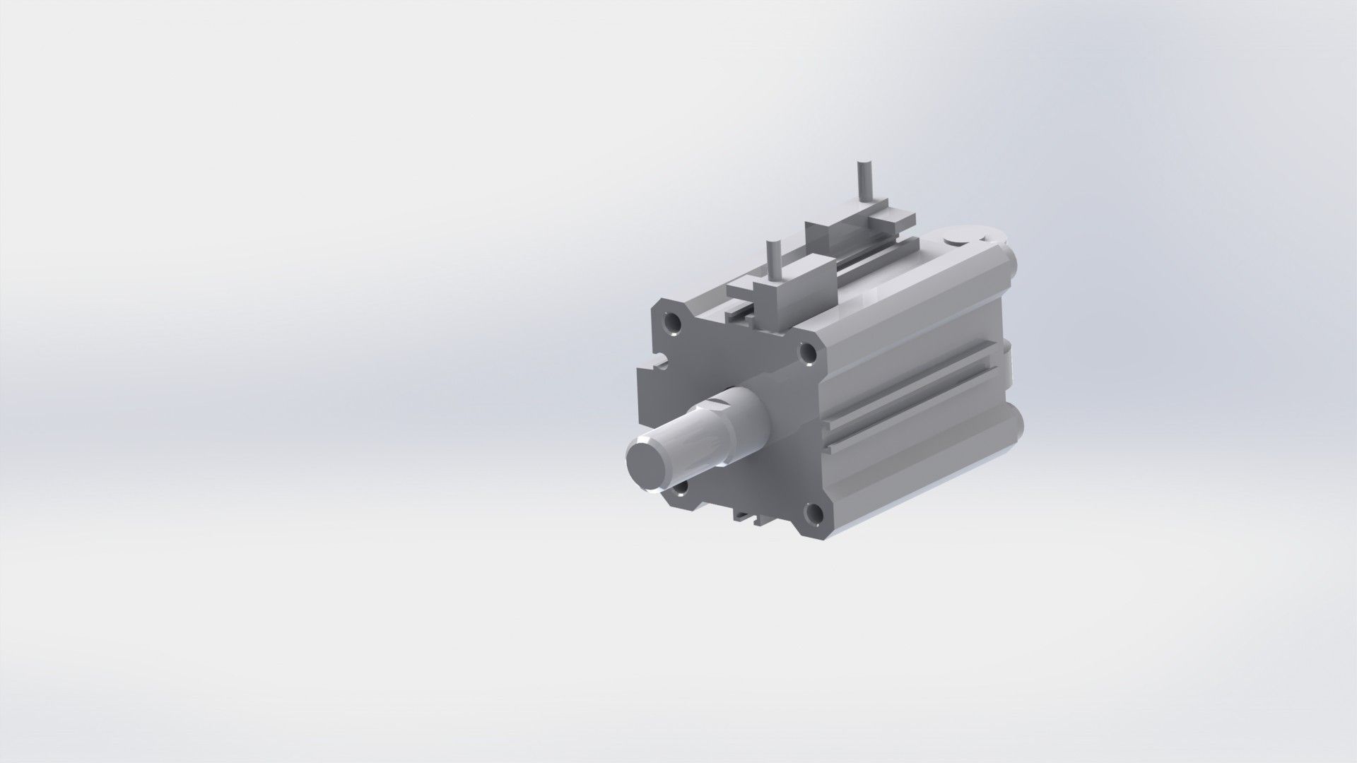 Pneumatic cylinder Free 3D model_1