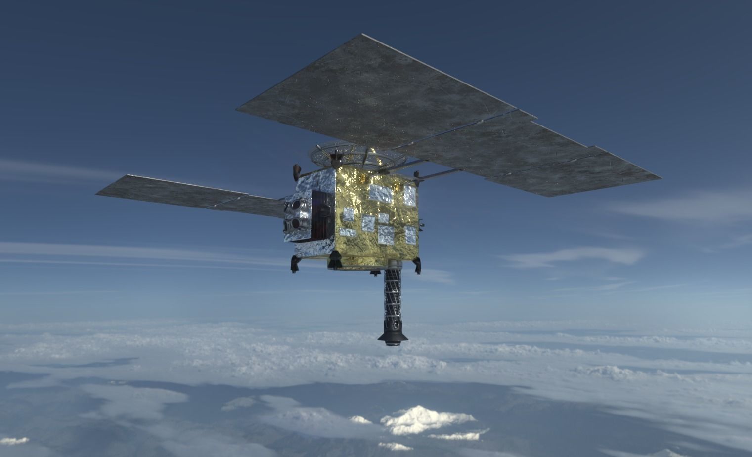 Hayabusa Satellite Low-poly 3D model_2