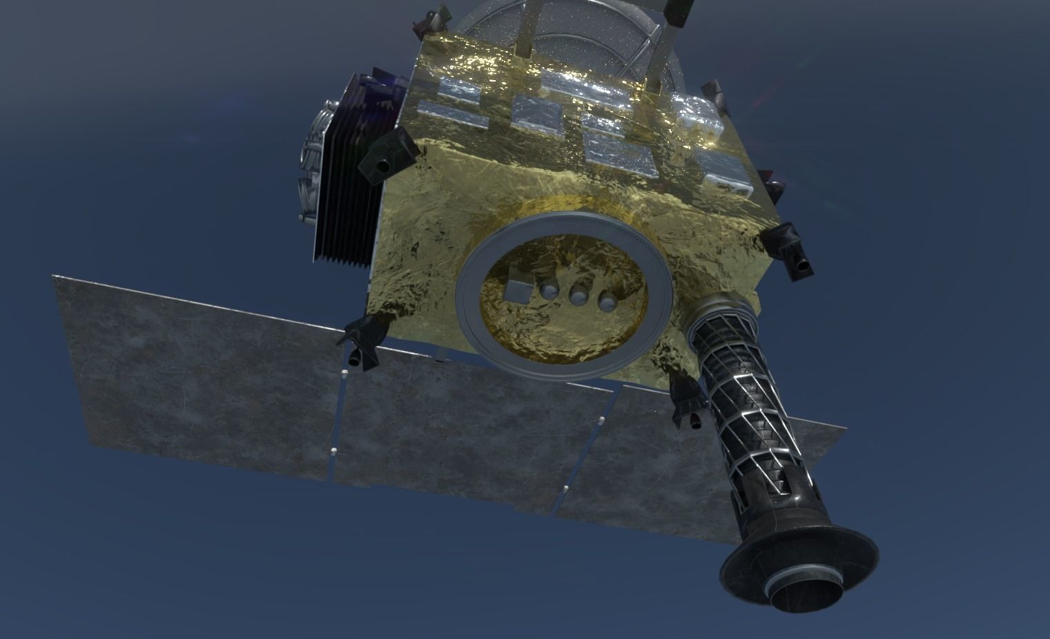 Hayabusa Satellite Low-poly 3D model_3