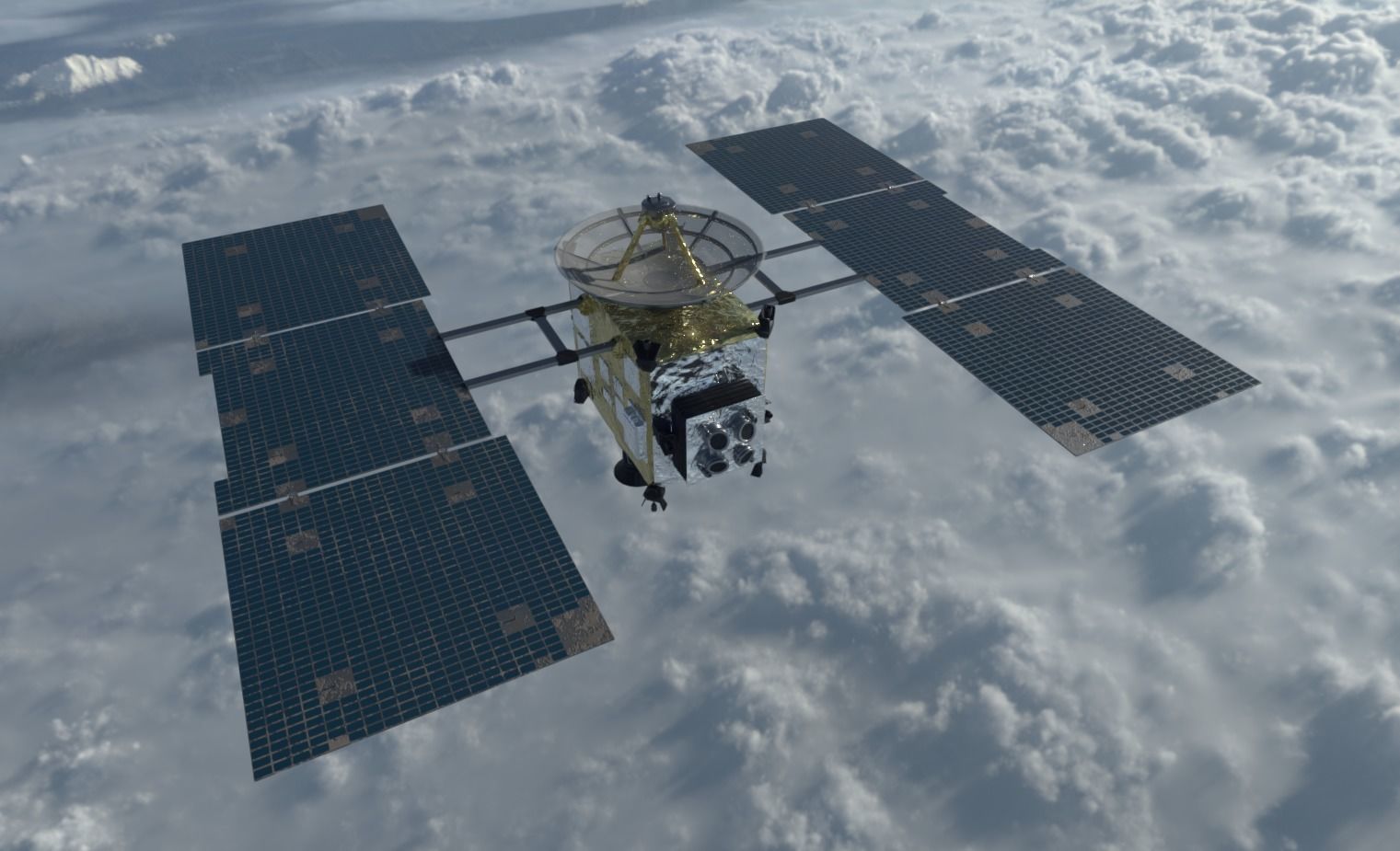 Hayabusa Satellite Low-poly 3D model_4