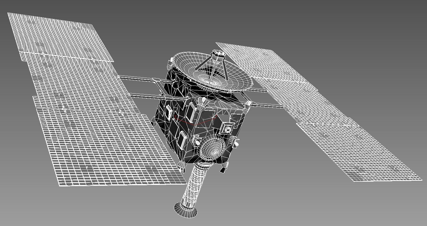Hayabusa Satellite Low-poly 3D model_6