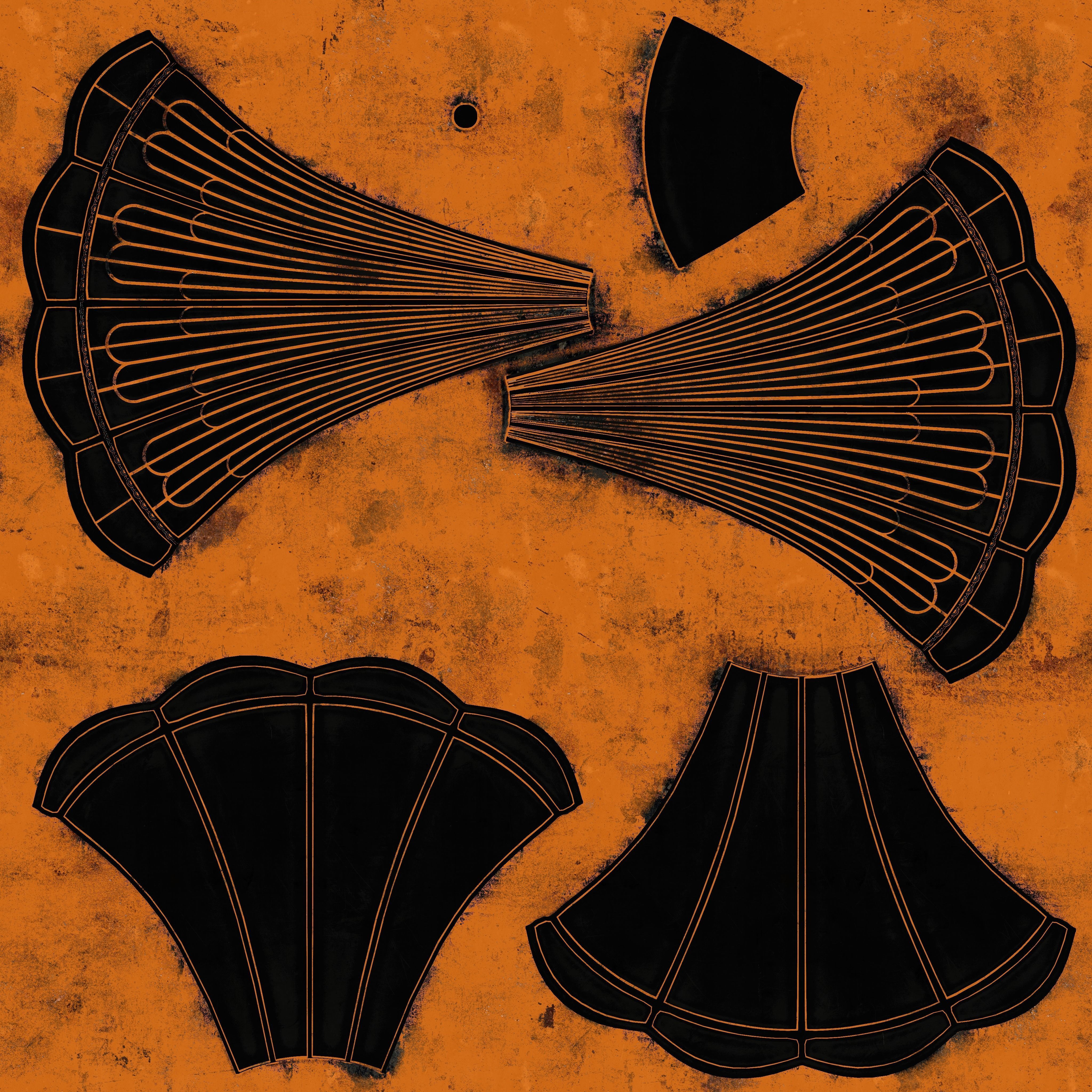 Gramophone Art Deco Low-poly 3D model_14