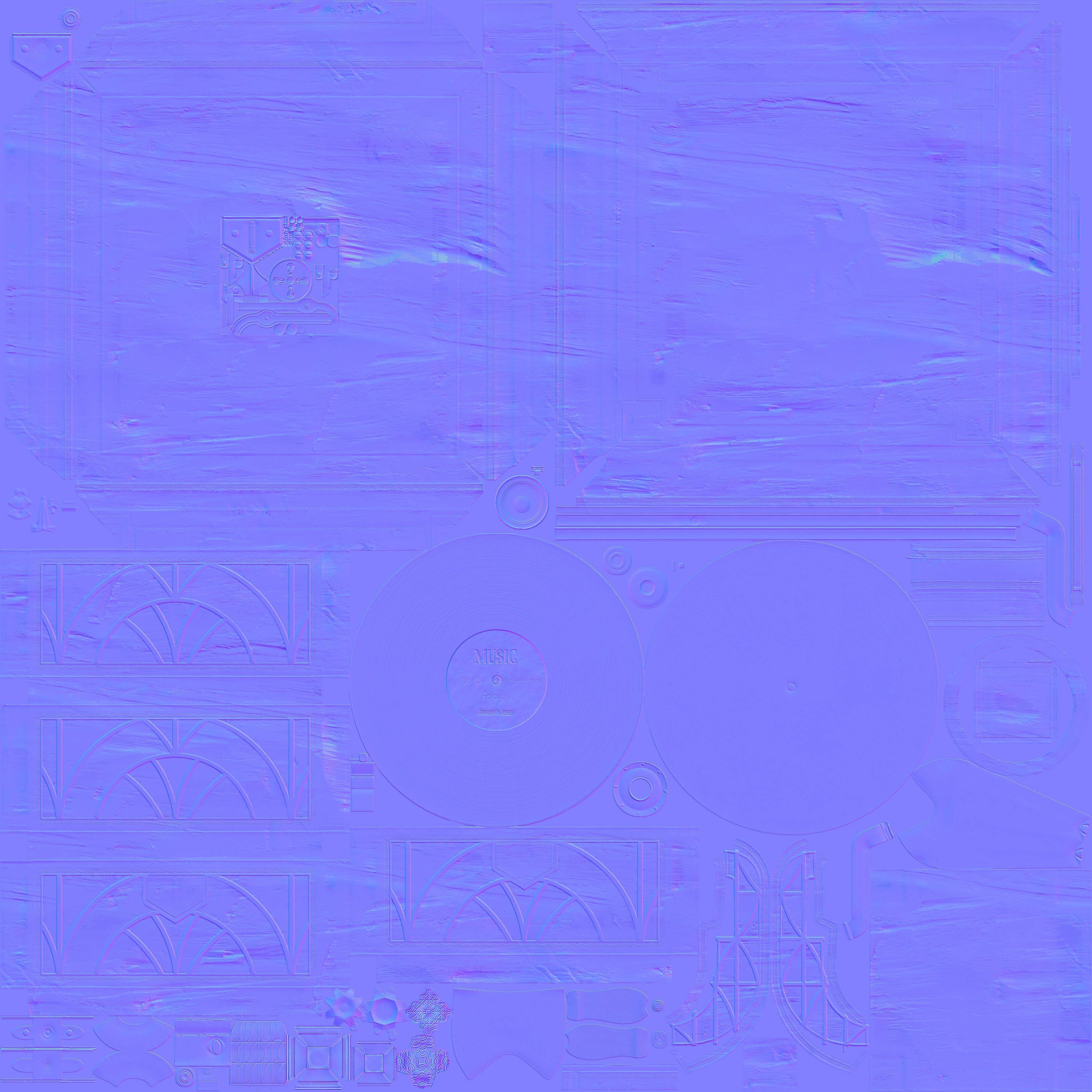 Gramophone Art Deco Low-poly 3D model_13