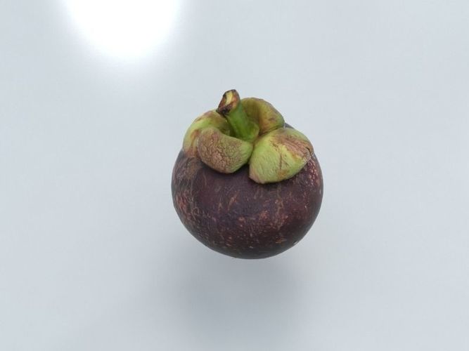 Mangosteen mango fruit Low-poly 3D model