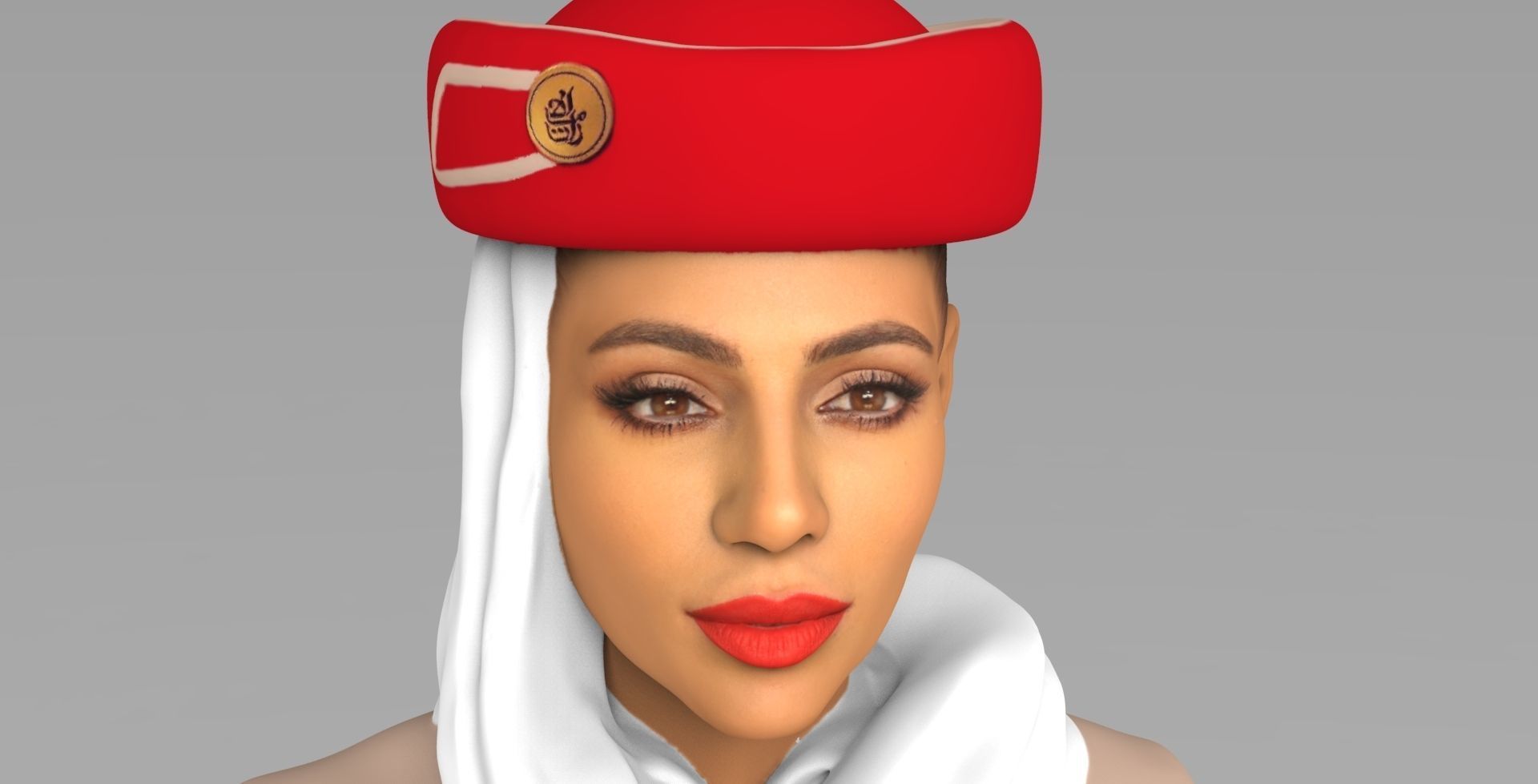 Emirates Airline stewardess ready for full color 3D printing 3D print model_2
