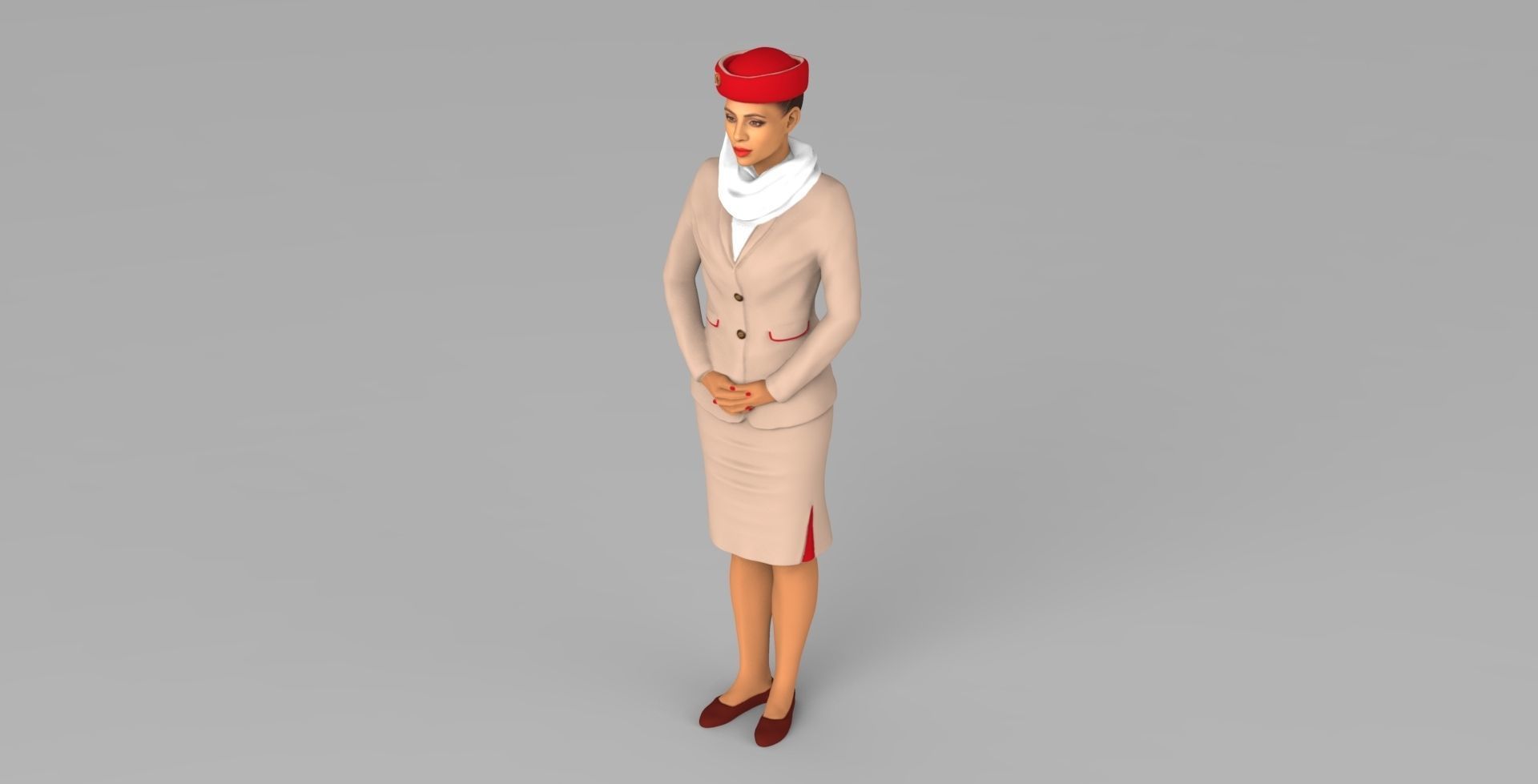 Emirates Airline stewardess ready for full color 3D printing 3D print model_21