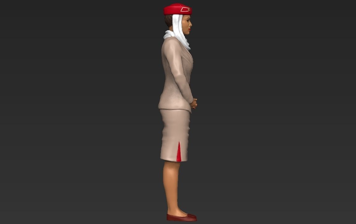 Emirates Airline stewardess ready for full color 3D printing 3D print model_35