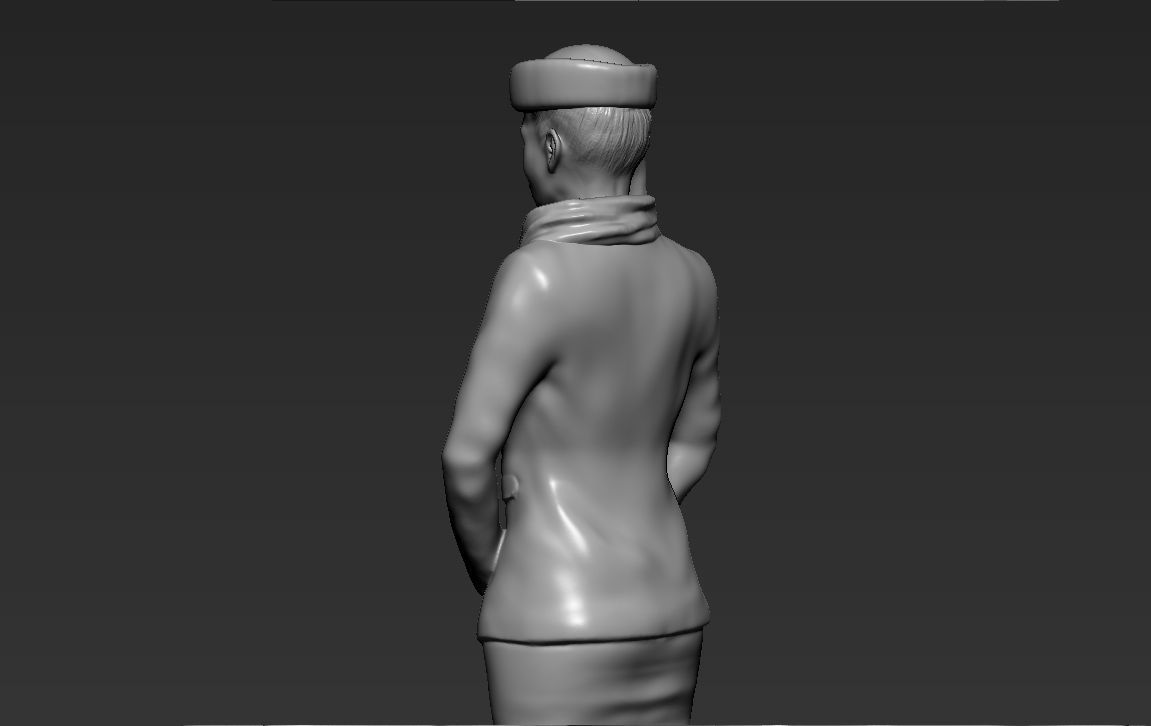 Emirates Airline stewardess ready for full color 3D printing 3D print model_50