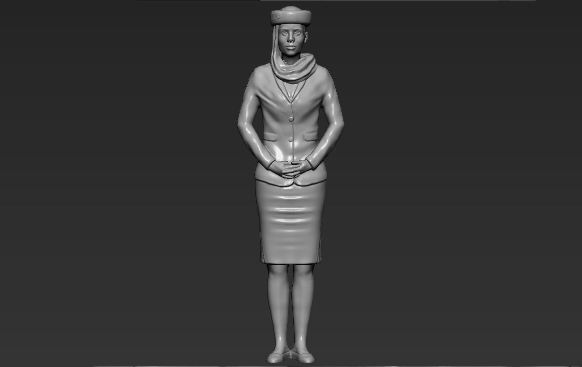 Emirates Airline stewardess ready for full color 3D printing 3D print model_51