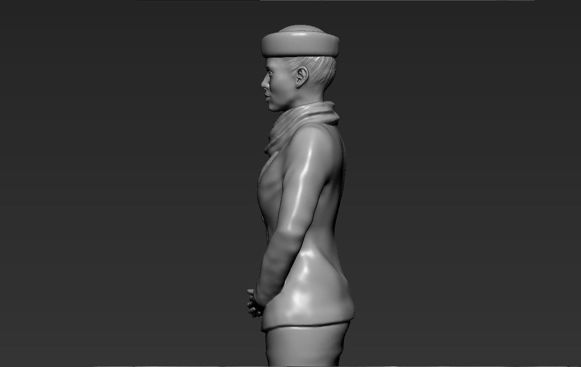 Emirates Airline stewardess ready for full color 3D printing 3D print model_46