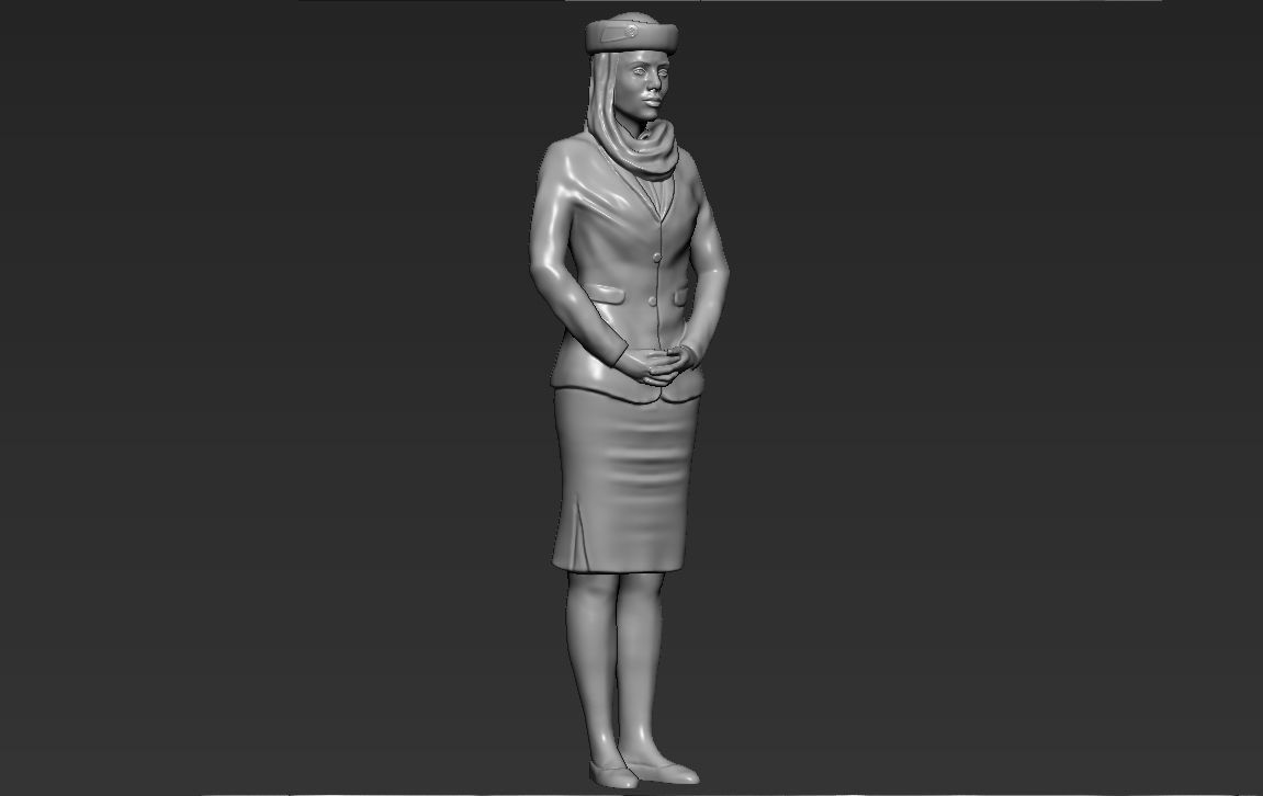 Emirates Airline stewardess ready for full color 3D printing 3D print model_48