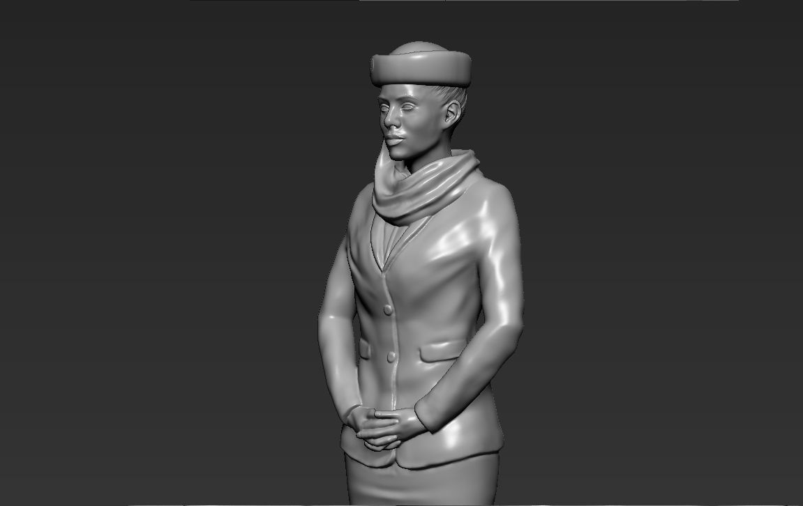 Emirates Airline stewardess ready for full color 3D printing 3D print model_47
