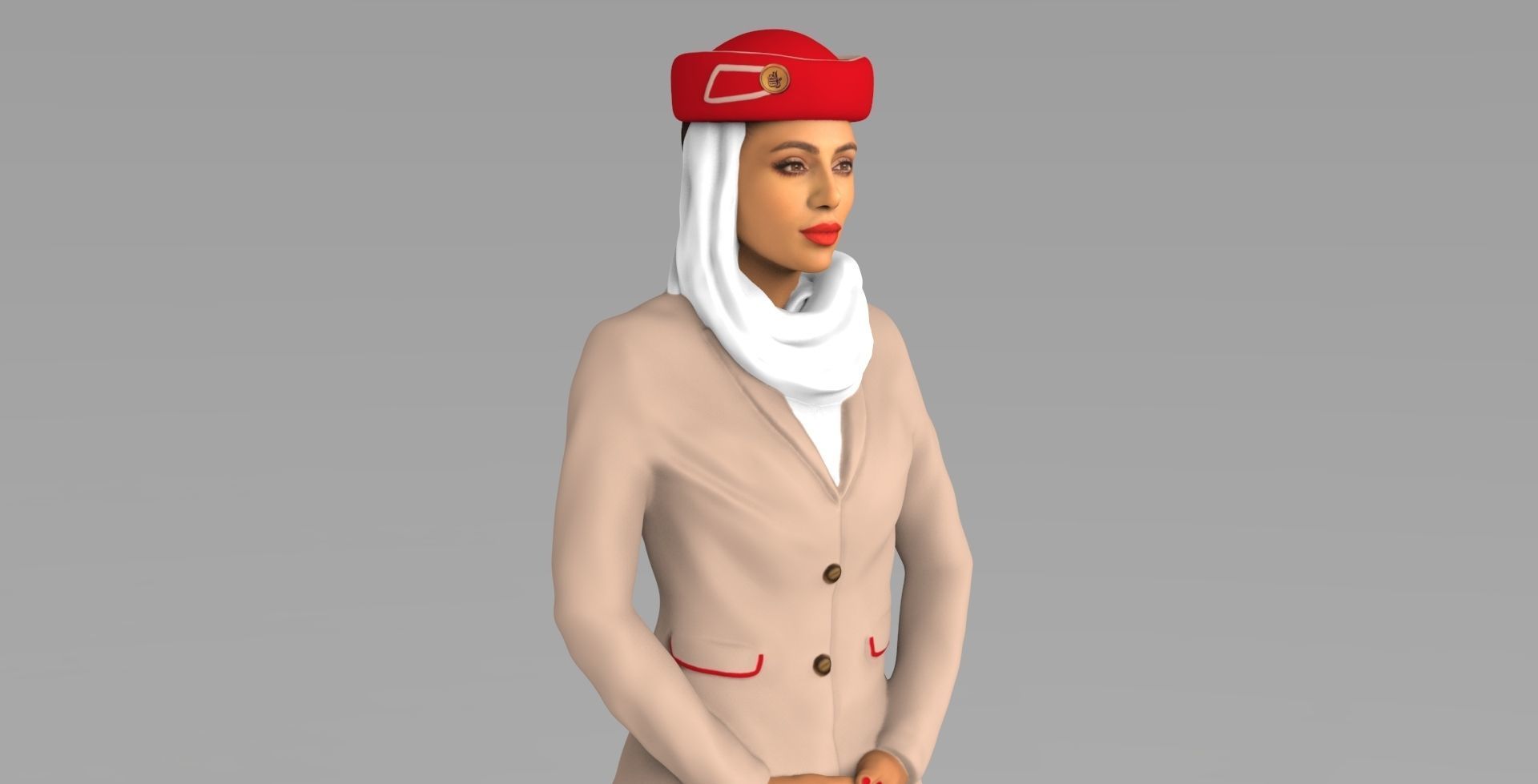 Emirates Airline stewardess ready for full color 3D printing 3D print model_19