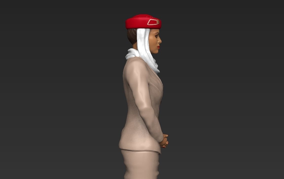 Emirates Airline stewardess ready for full color 3D printing 3D print model_30