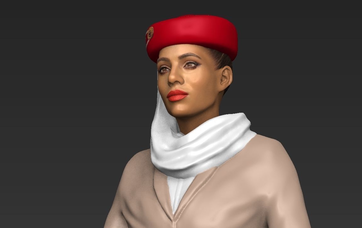Emirates Airline stewardess ready for full color 3D printing 3D print model_29