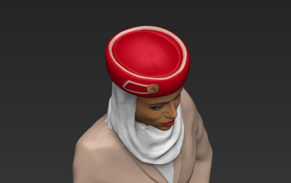 Emirates Airline stewardess ready for full color 3D printing 3D print model_36